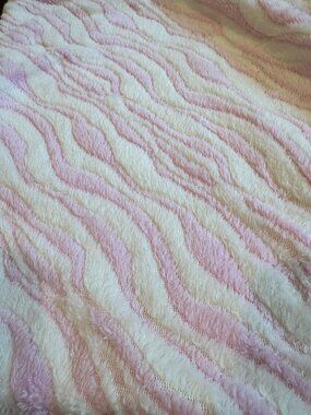Baby Gear Pink & White Wavy Zebra Plush Security Blanket 26x30 EUC